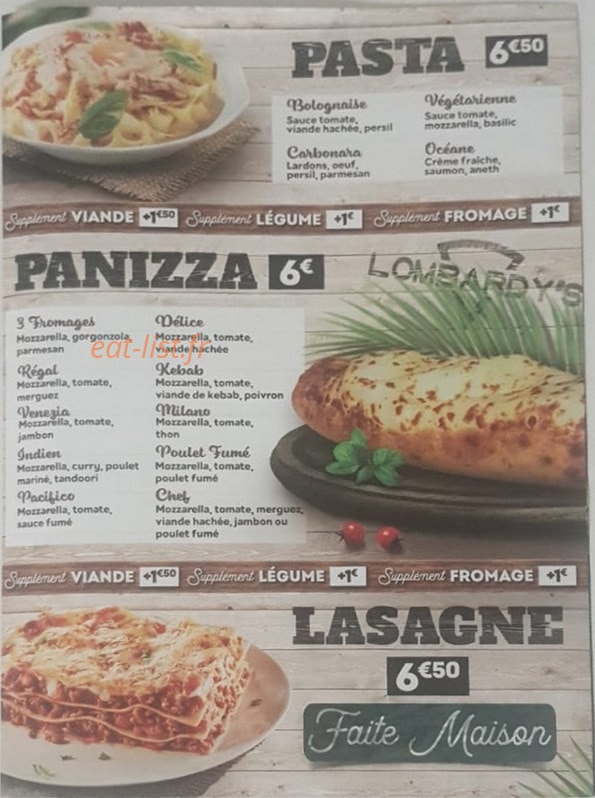Lombardy's Pizza — carte page 3