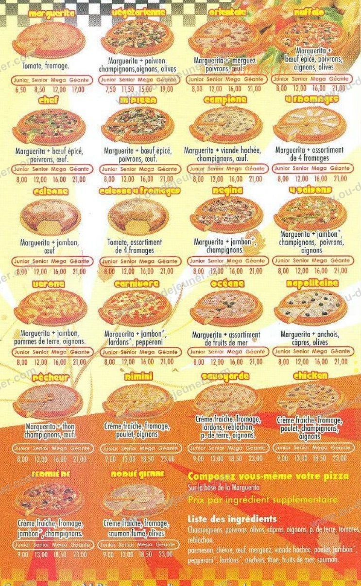 M pizza — carte page 2