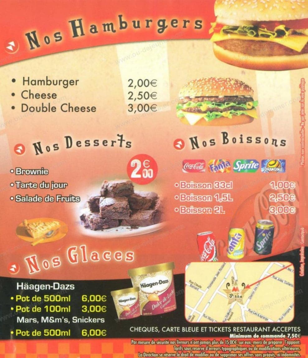 M pizza — carte page 4
