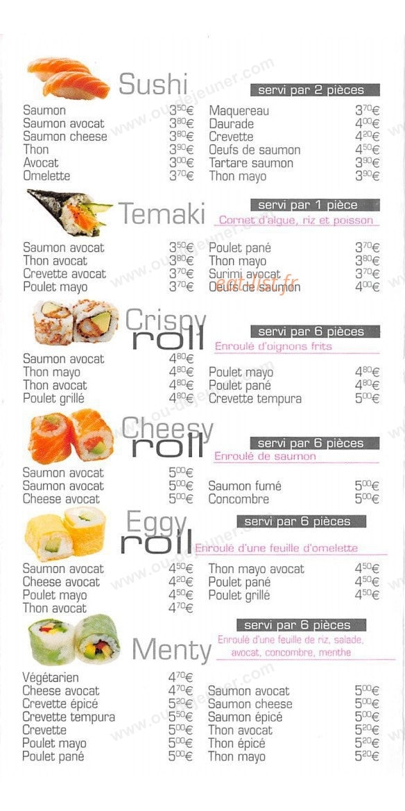 Ohi Sushi — carte page 3