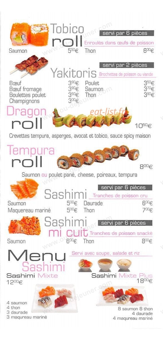 Ohi Sushi — carte page 4