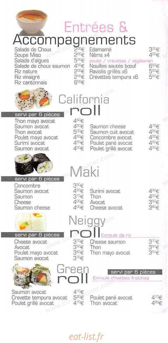 Ohi Sushi — carte page 2