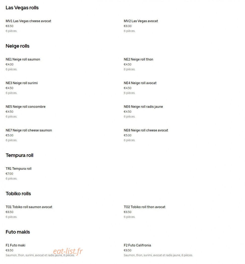Sushi 93 — carte page 5