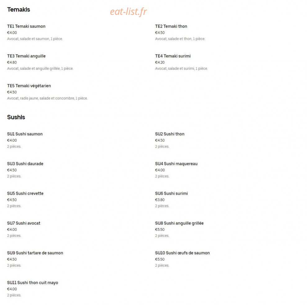 Sushi 93 — carte page 6