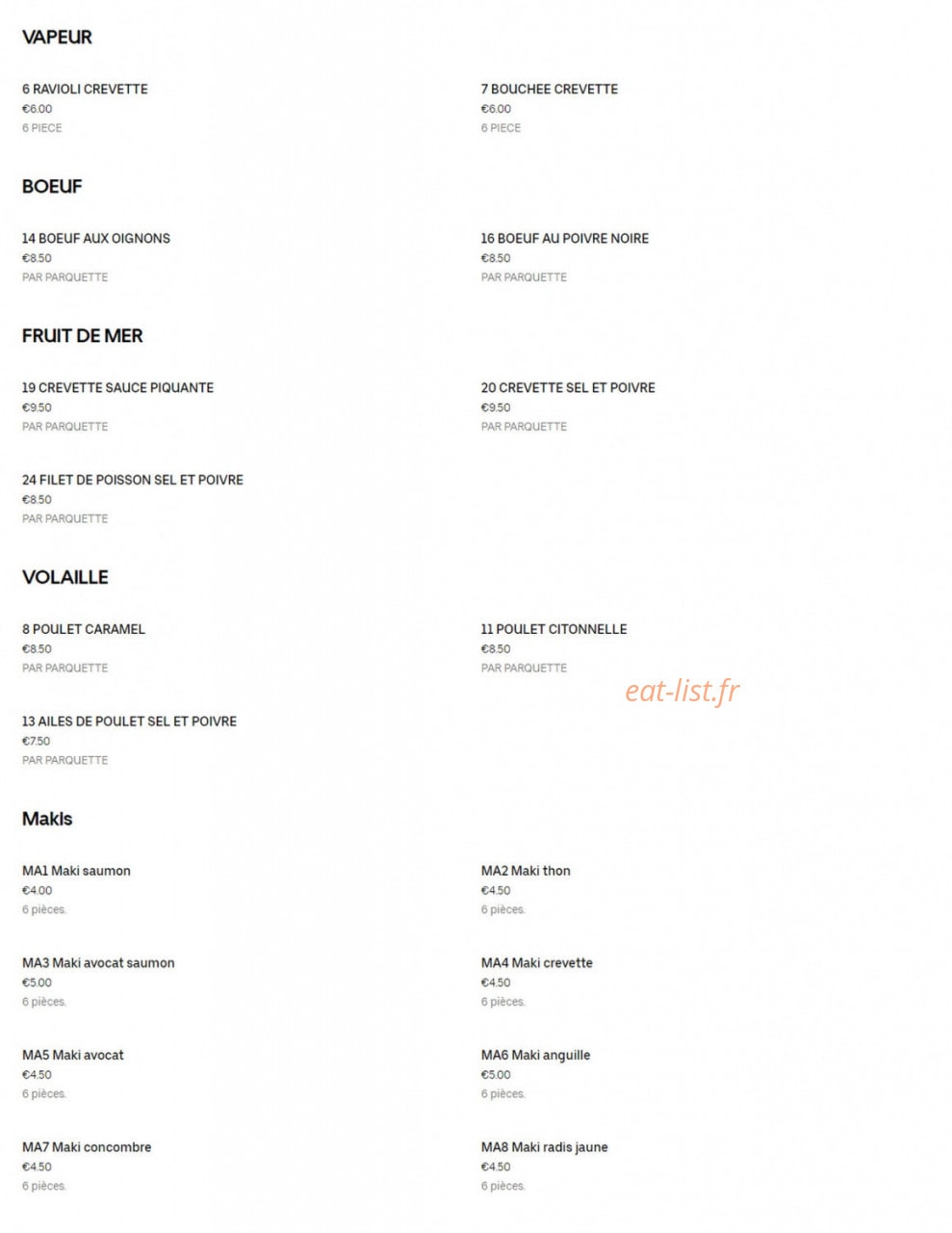 Sushi 93 — carte page 3