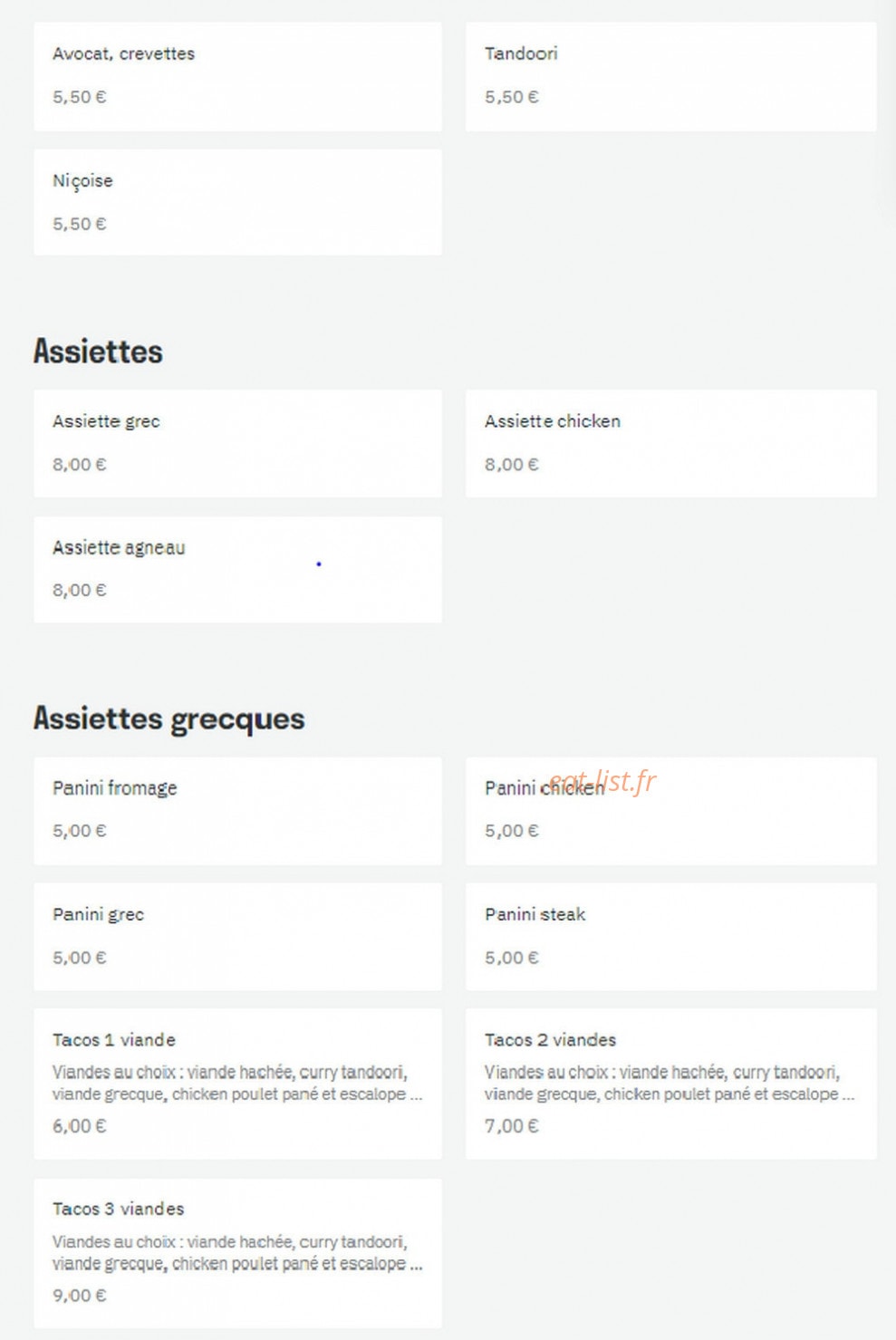 Zam Zam — carte page 1