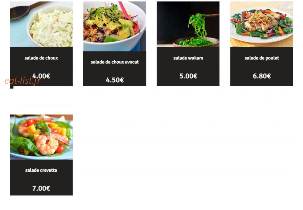 Asian eats — carte page 1