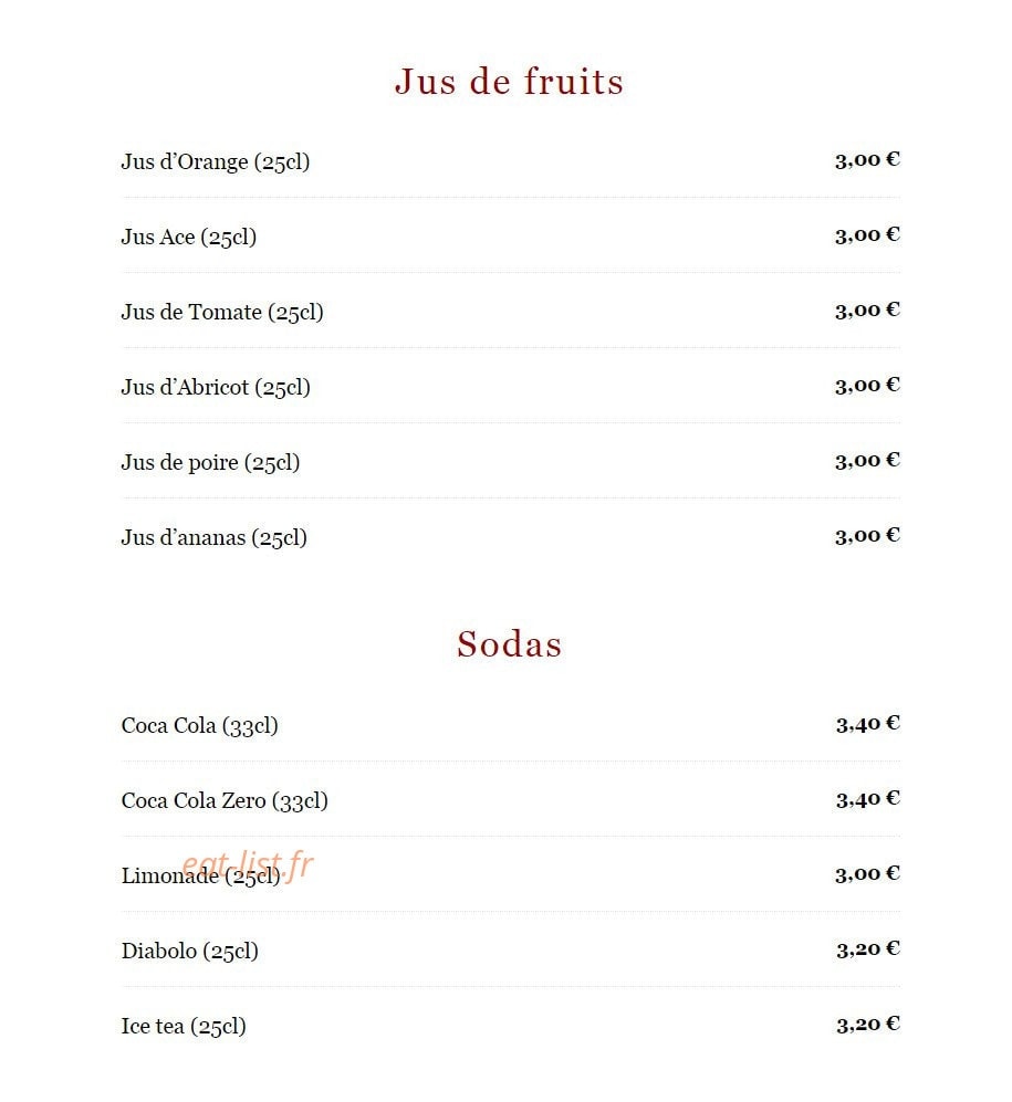 Bistrot Saint Pierre — carte page 8