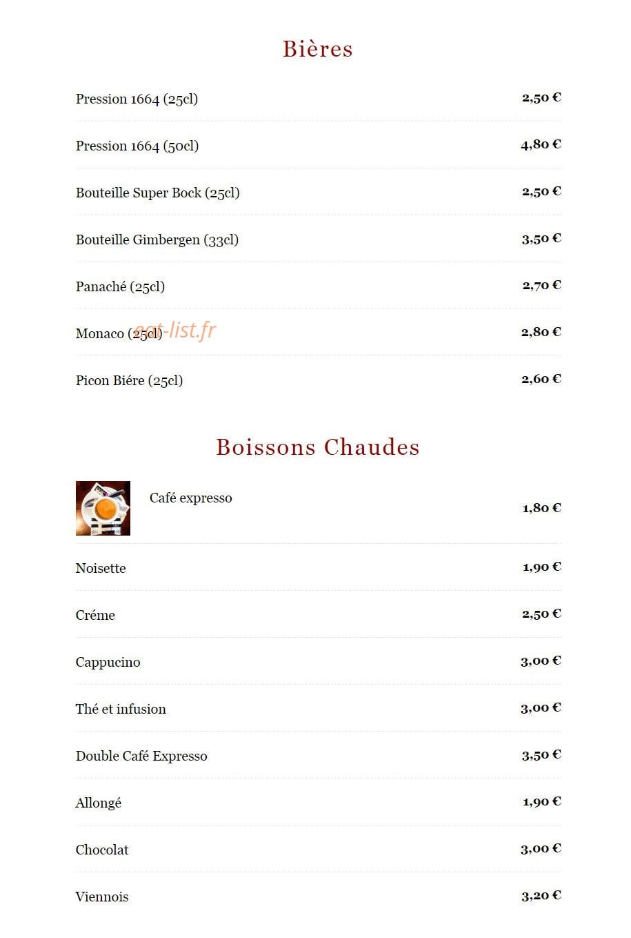 Bistrot Saint Pierre — carte page 5