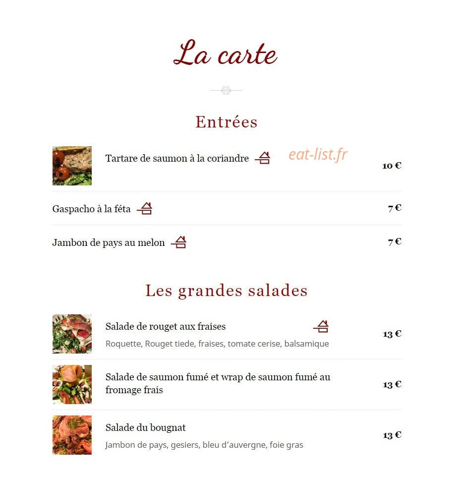 Bistrot Saint Pierre — carte page 2