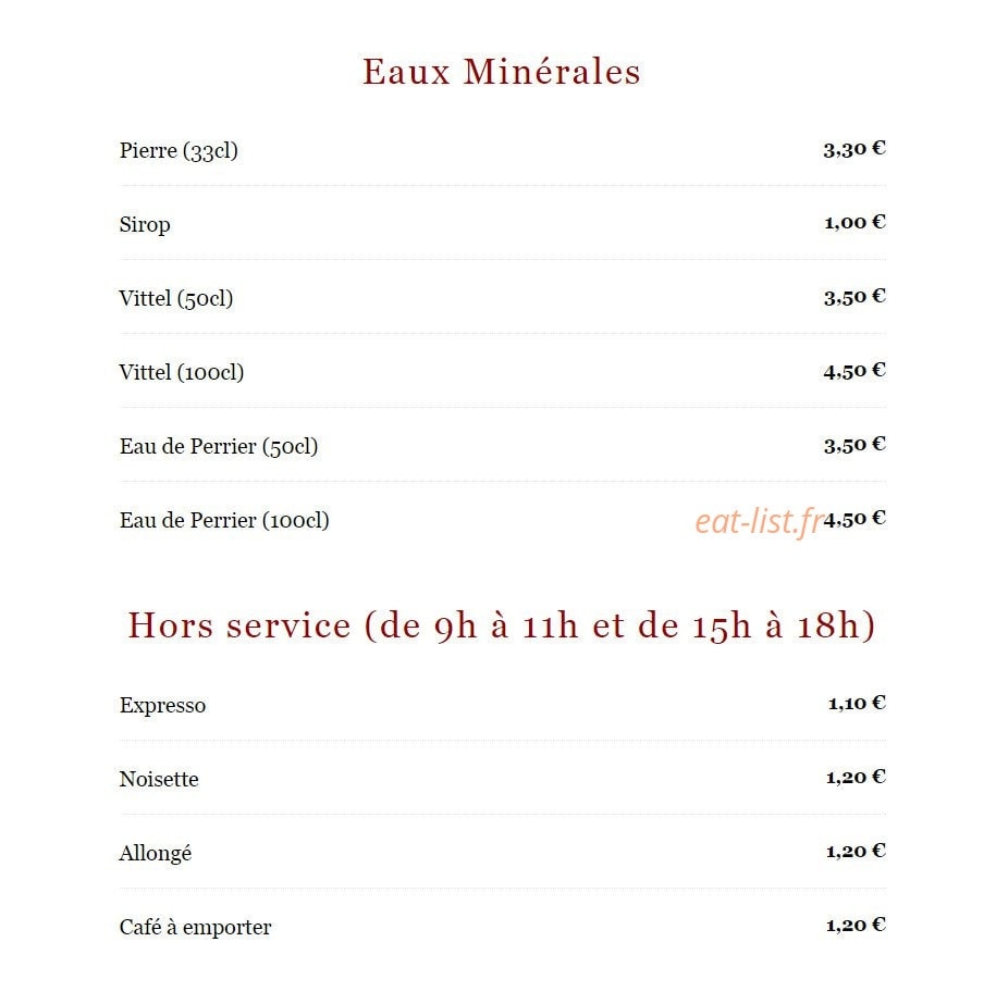Bistrot Saint Pierre — carte page 7