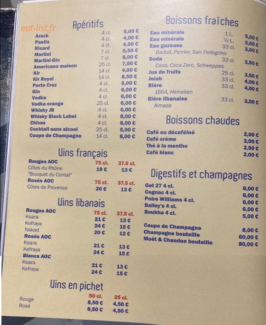 Chez Ailda — carte page 4