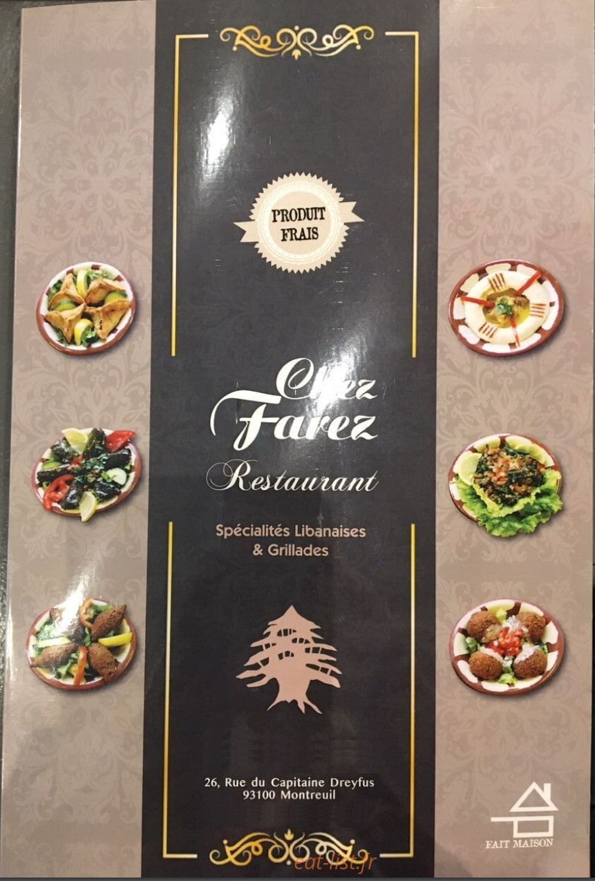 Chez Farez — carte page 1