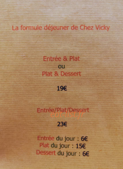 Chez Vicky — carte page 2