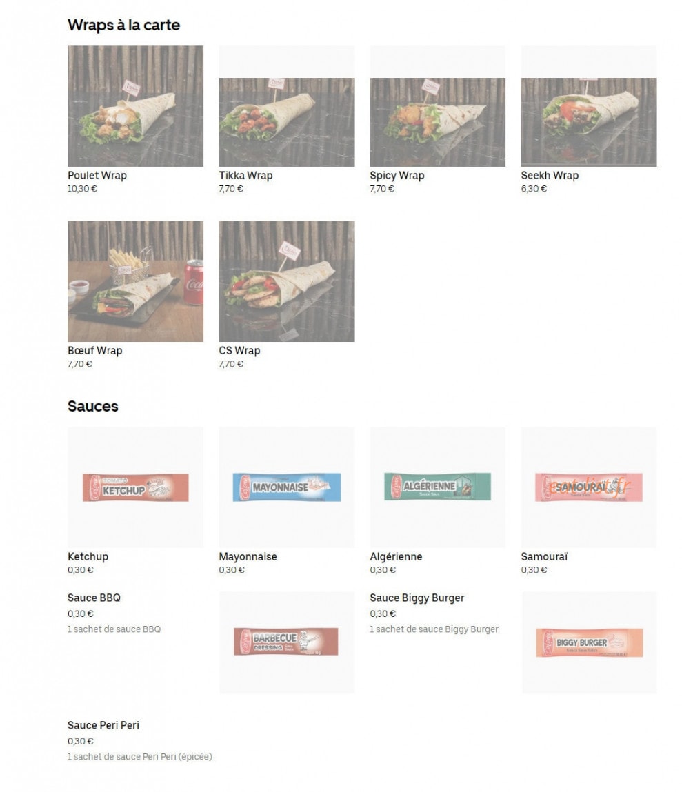 Chicken Spot — carte page 6