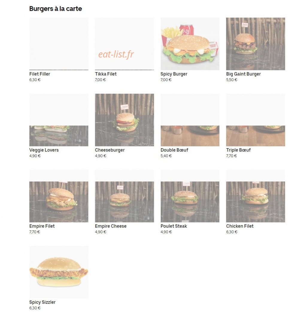 Chicken Spot — carte page 5