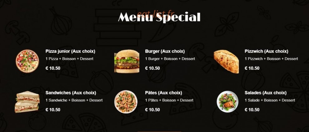 Cool Pizza — carte page 1