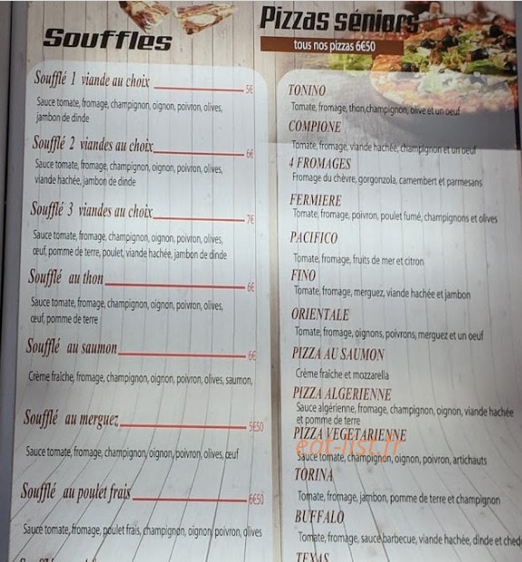 Delice D'aya — carte page 1