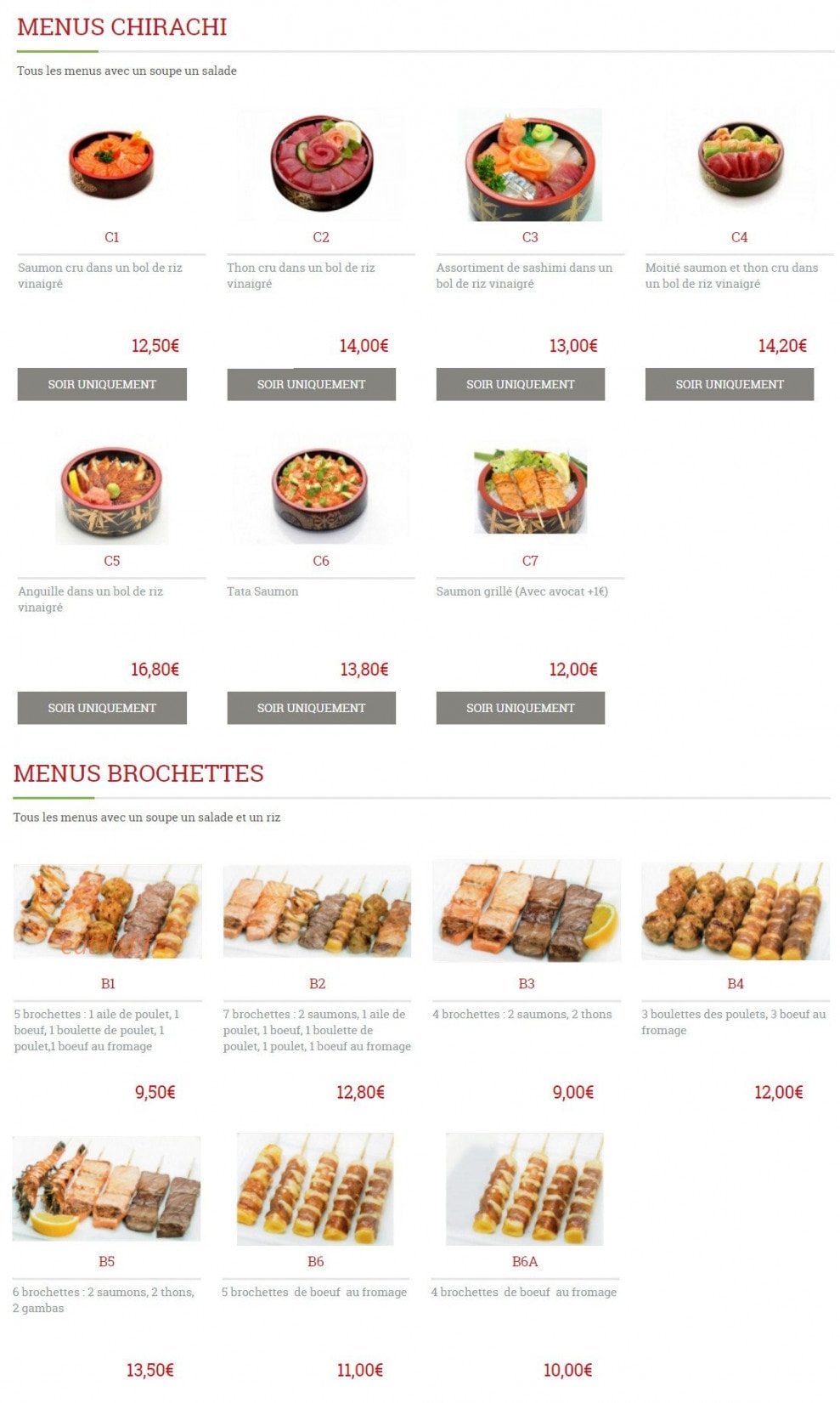 Dream Sushi — carte page 8