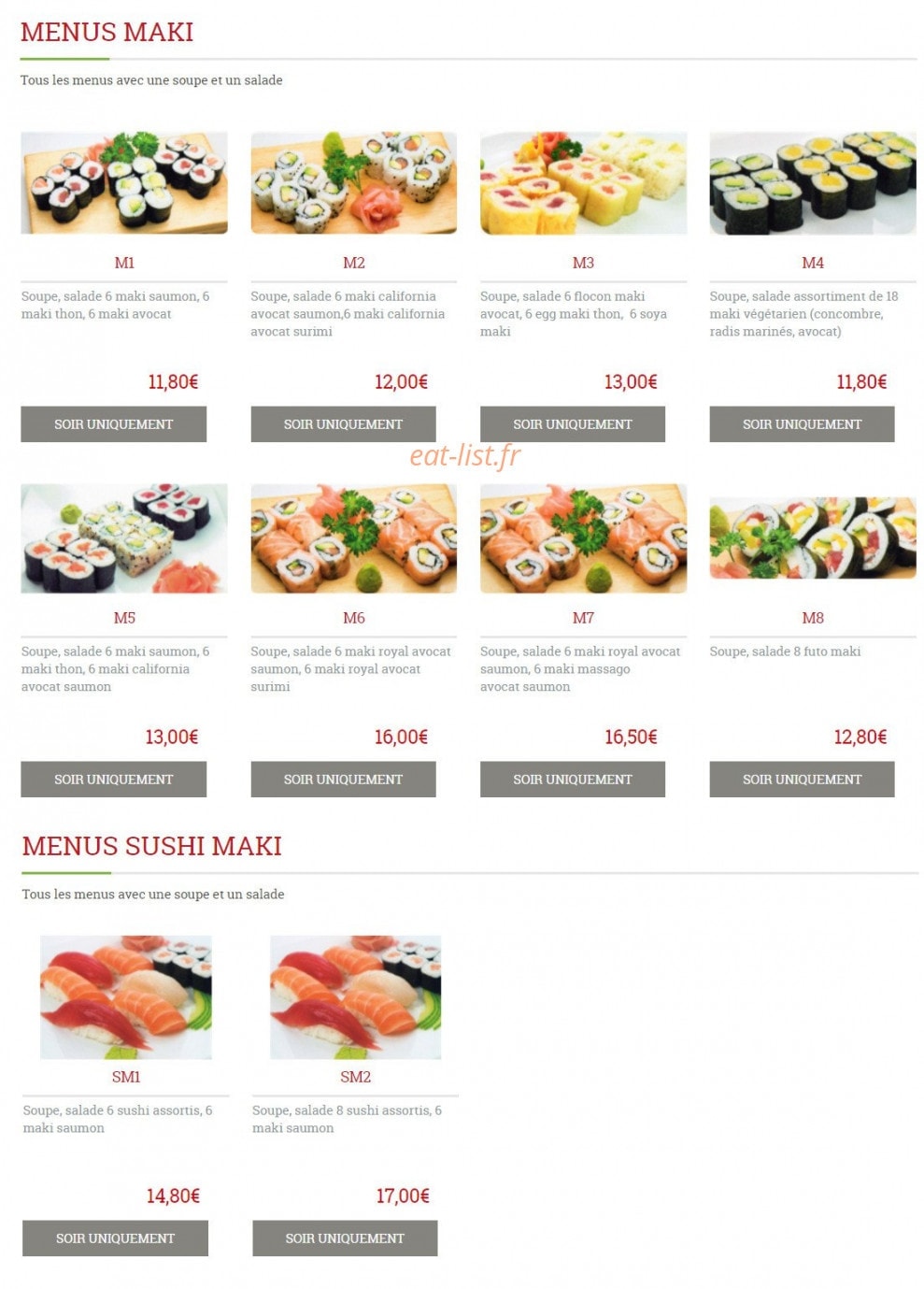 Dream Sushi — carte page 9