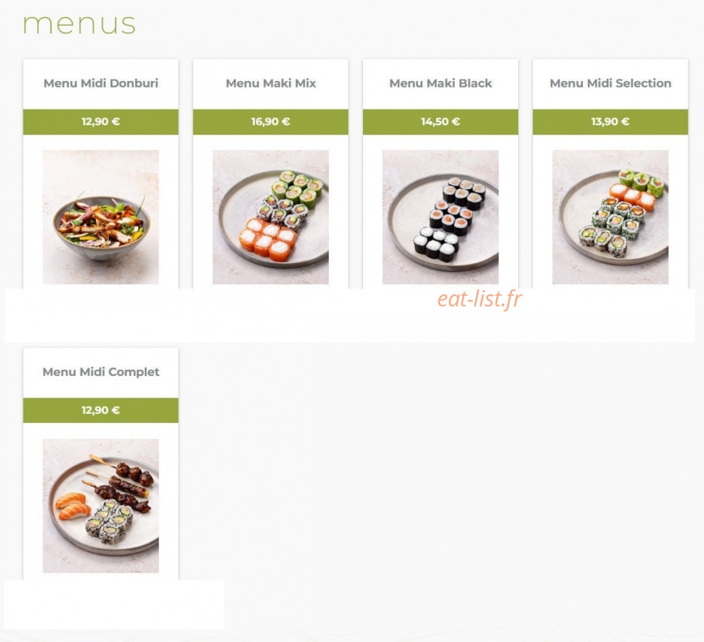 Eat Sushi — carte page 2