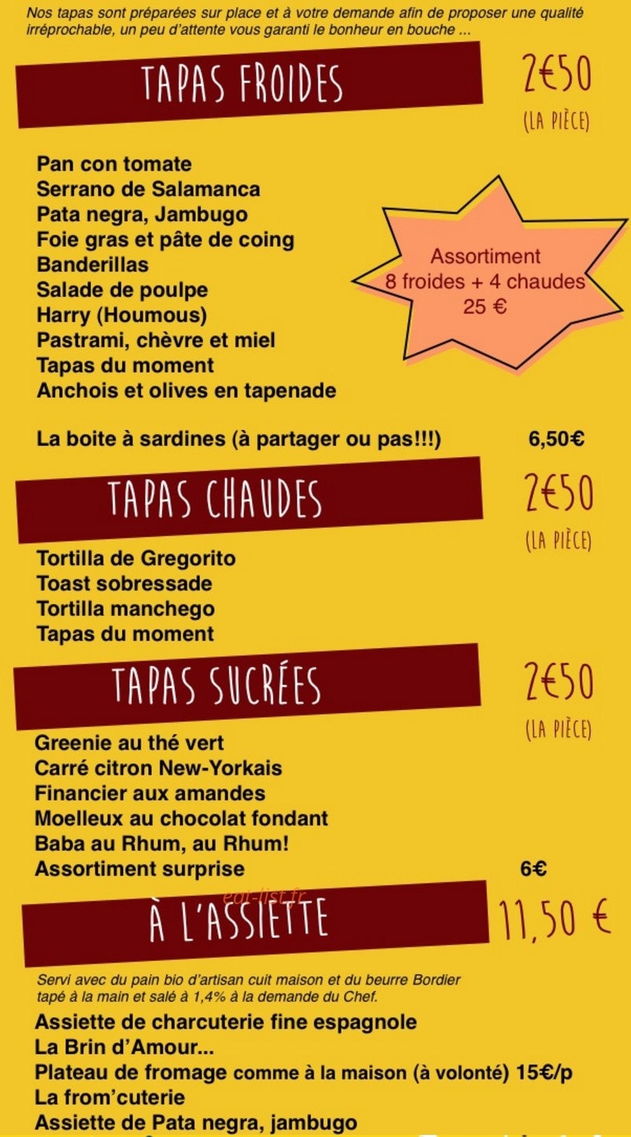 El pincho — carte page 2