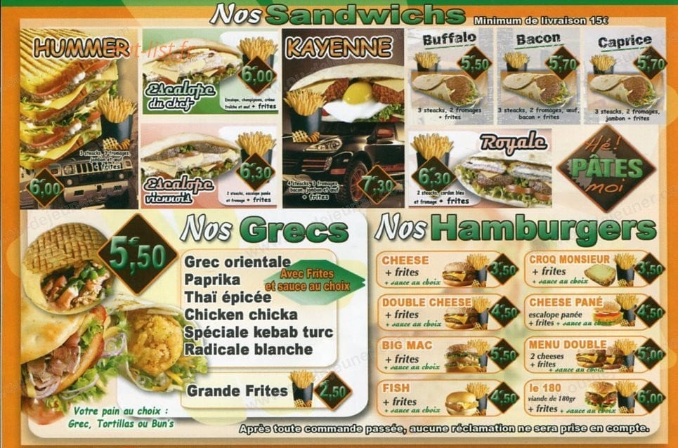 Hé ! Pâtes moi — carte page 4