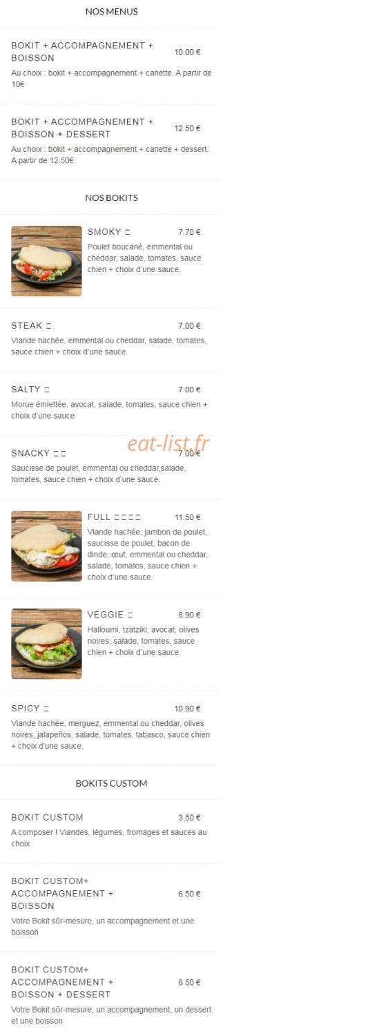 I love bokit — carte page 1