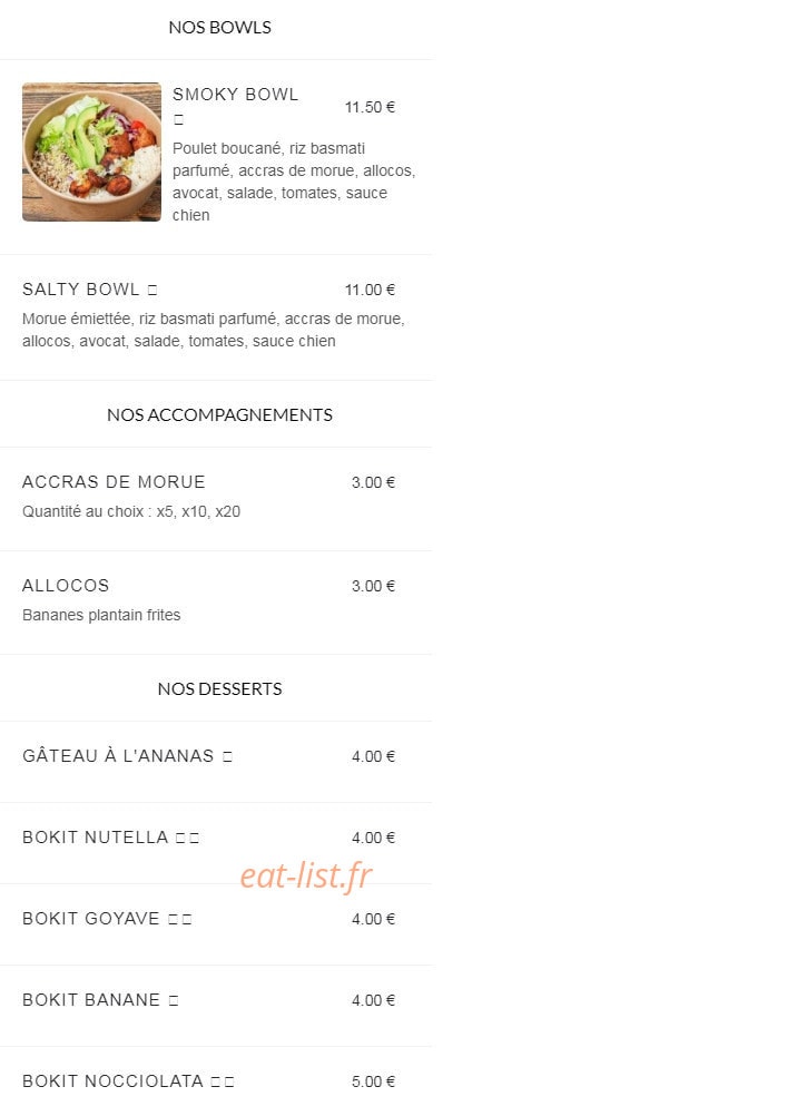 I love bokit — carte page 2