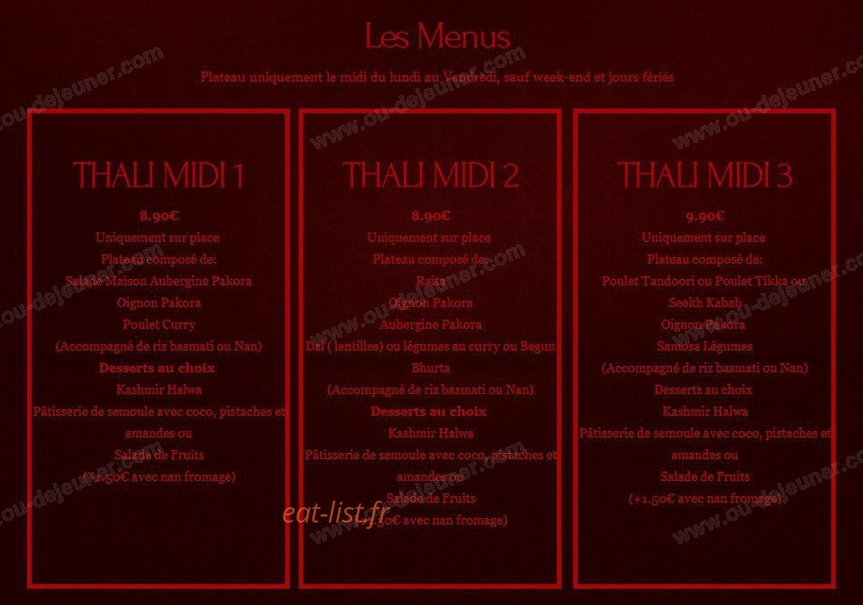 Kashmir Cafe — carte page 5
