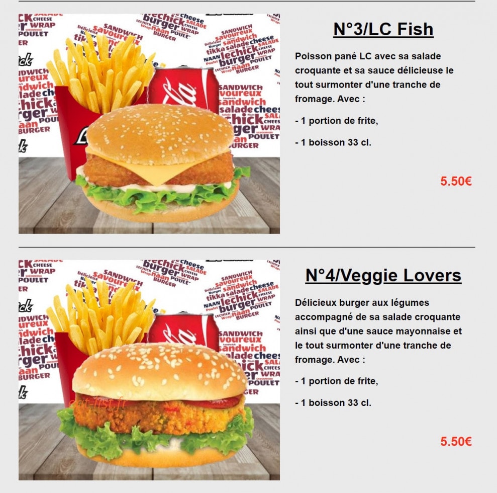 Le Chick — carte page 2