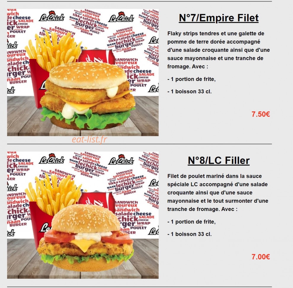 Le Chick — carte page 4
