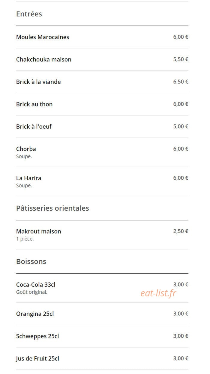 Le Marrakech — carte page 3