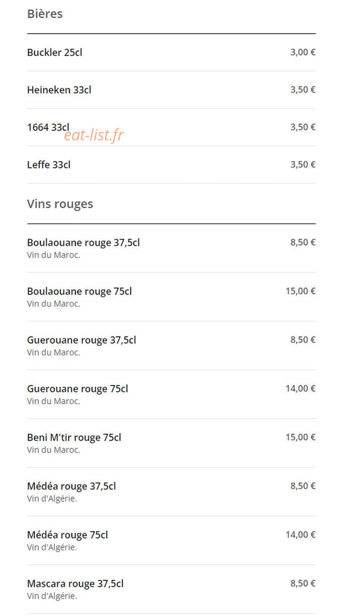 Le Marrakech — carte page 4