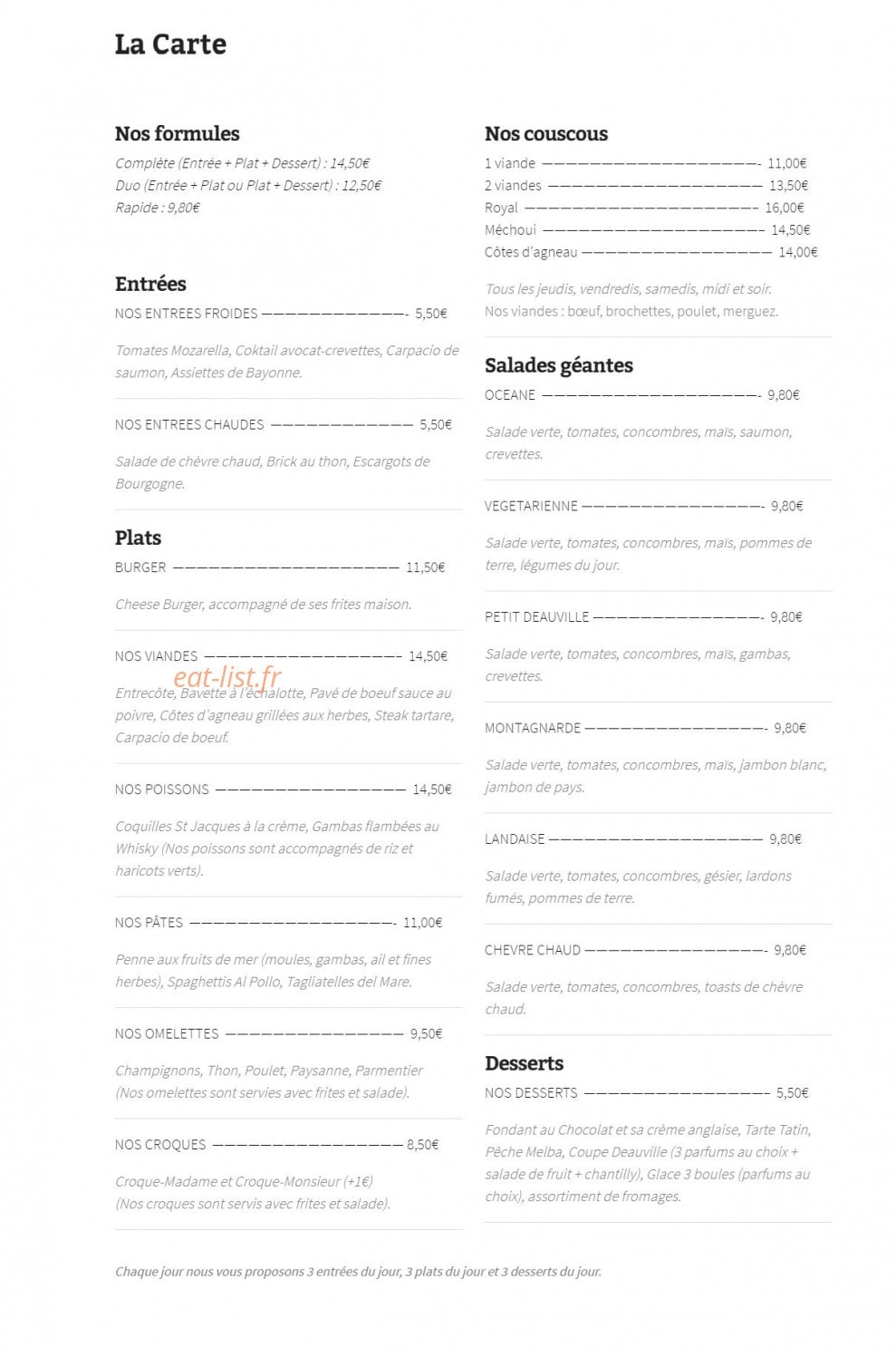 Le petit Deauville — carte page 2