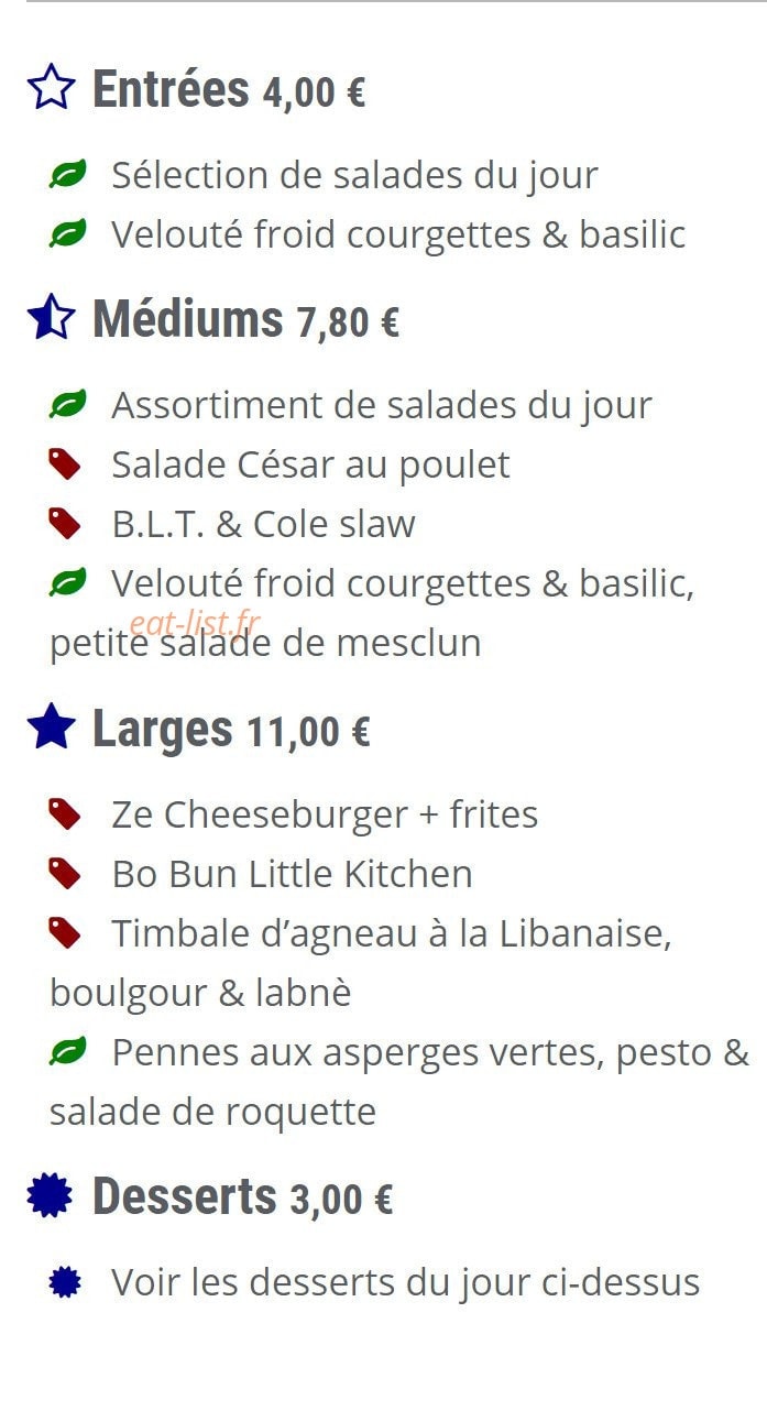 Little Kitchen — carte page 1