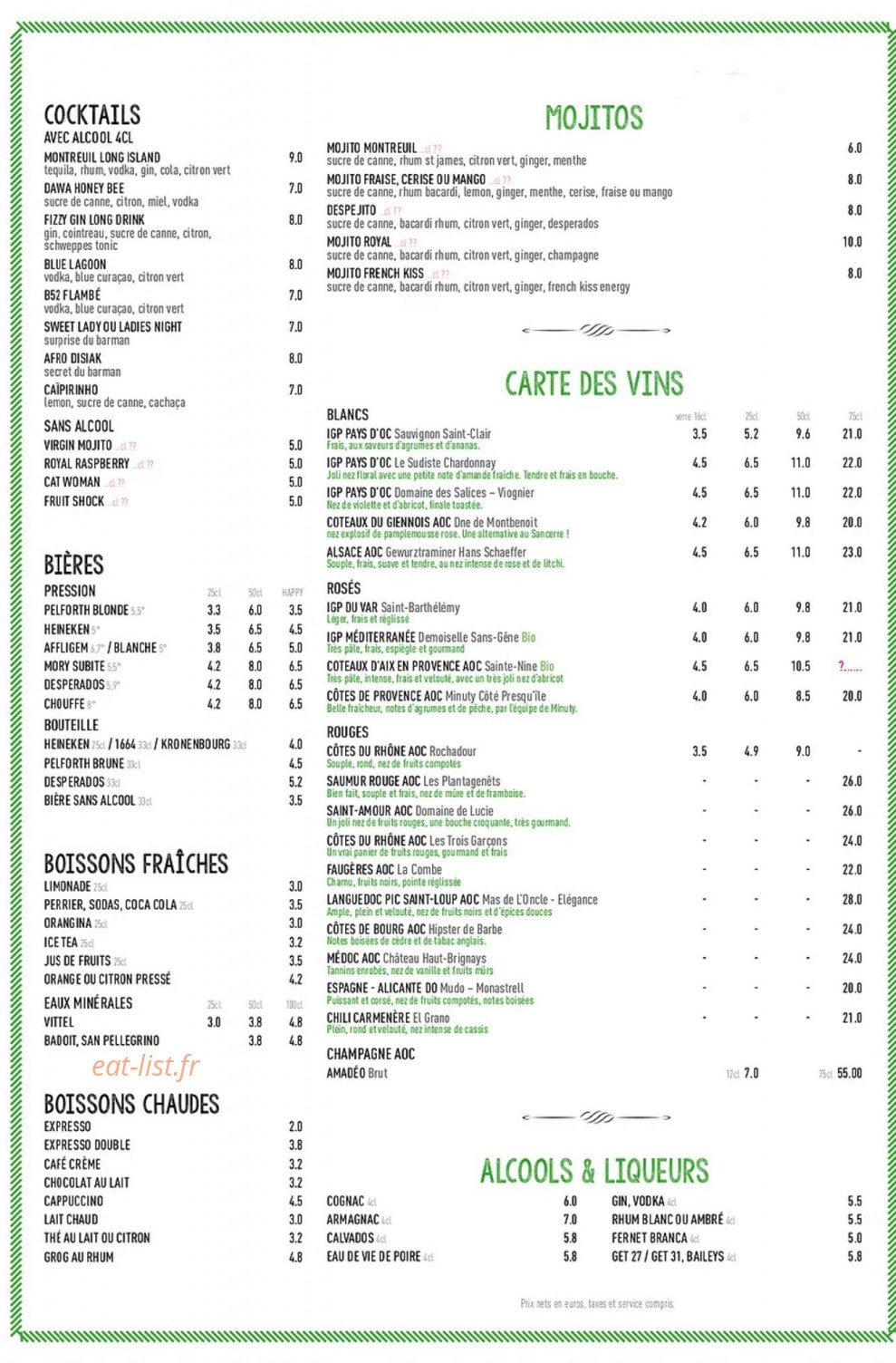 Mojito's & More — carte page 2