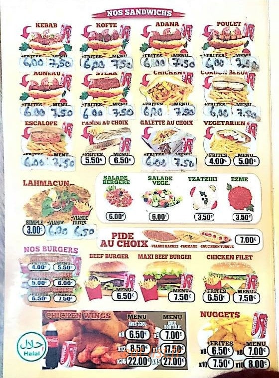 Paris Kebap — carte page 2