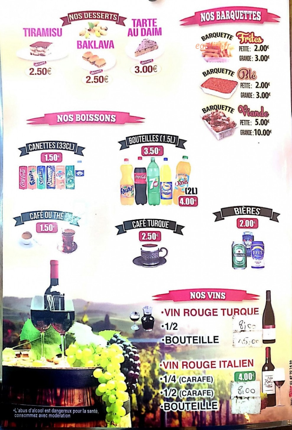 Paris Kebap — carte page 4