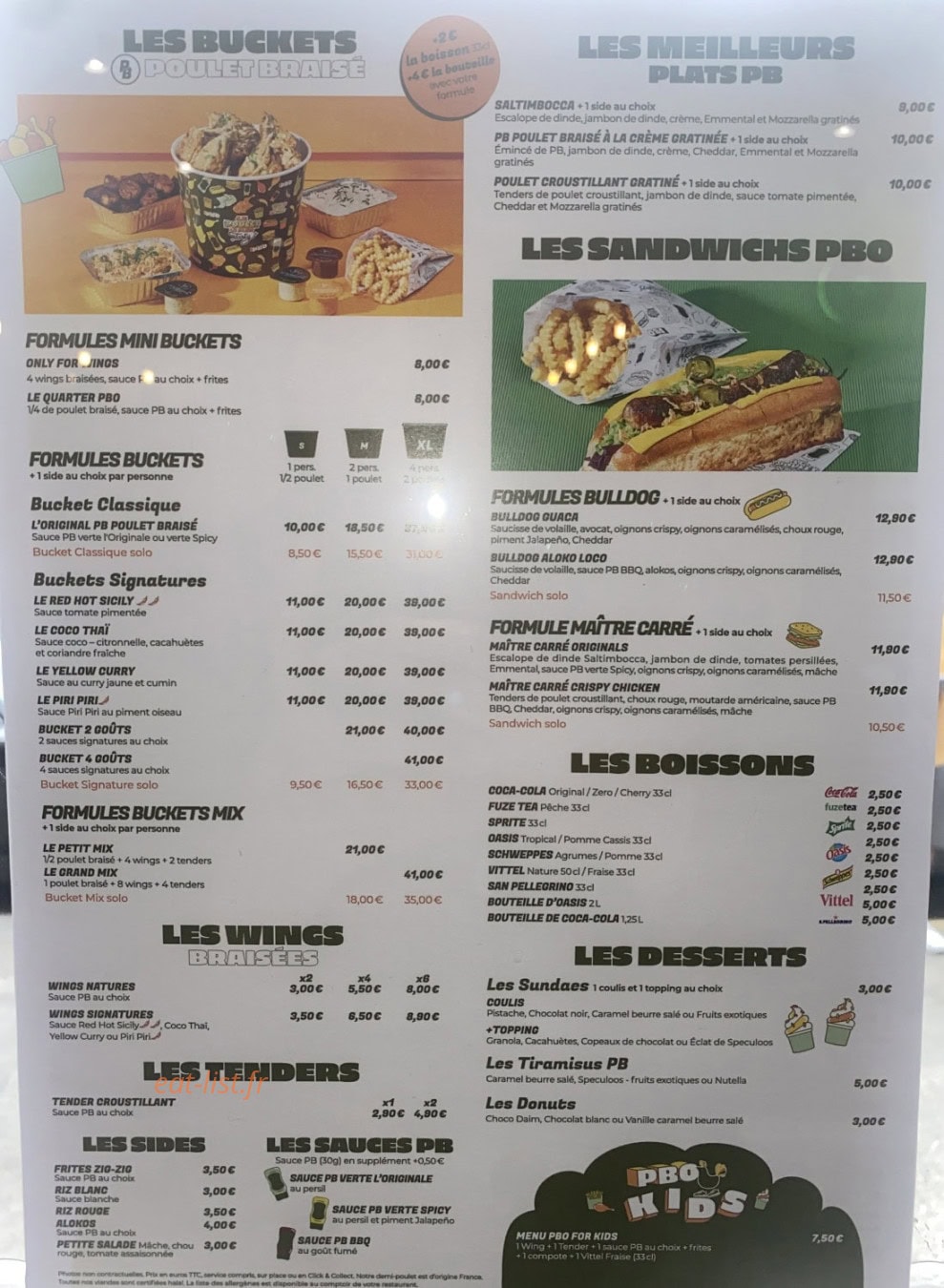 PB Poulet Braisé — carte page 1