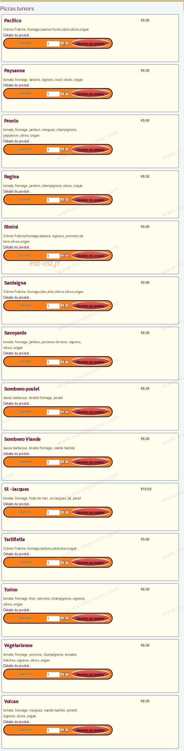 Pronto Pizza — carte page 3