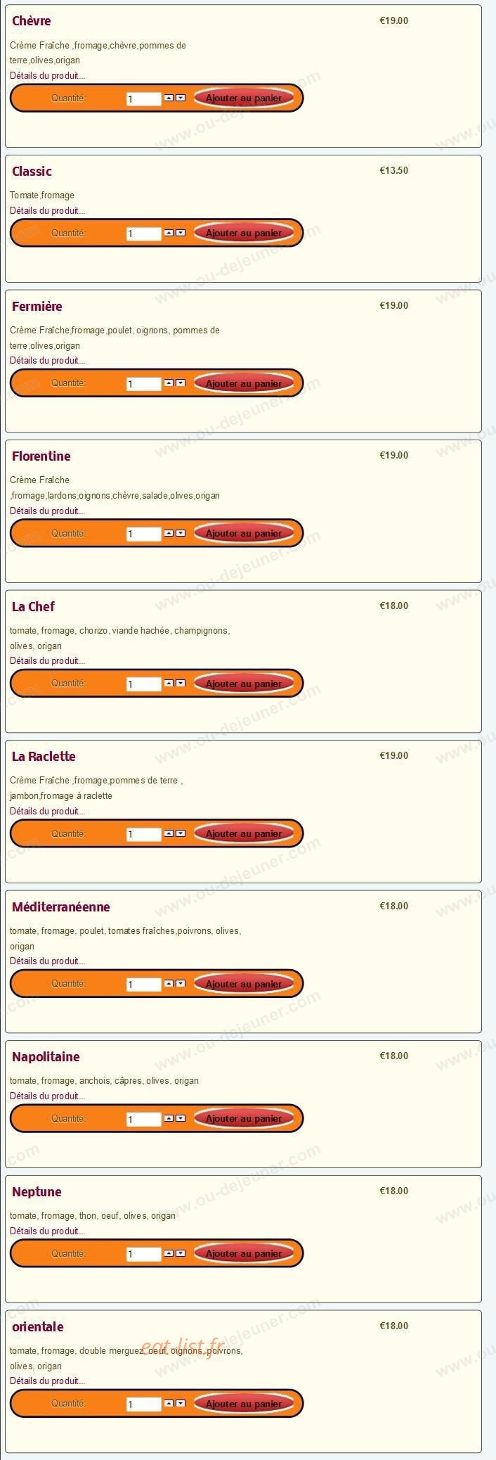 Pronto Pizza — carte page 8