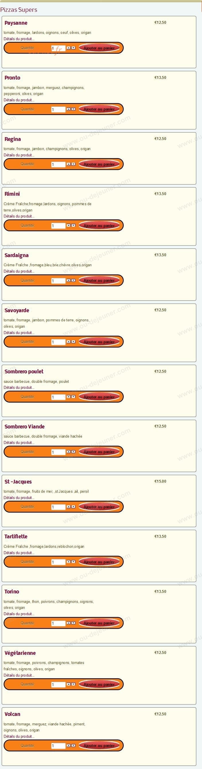 Pronto Pizza — carte page 6