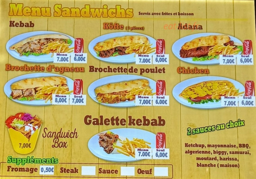 Restaurant Anatolie — carte page 1