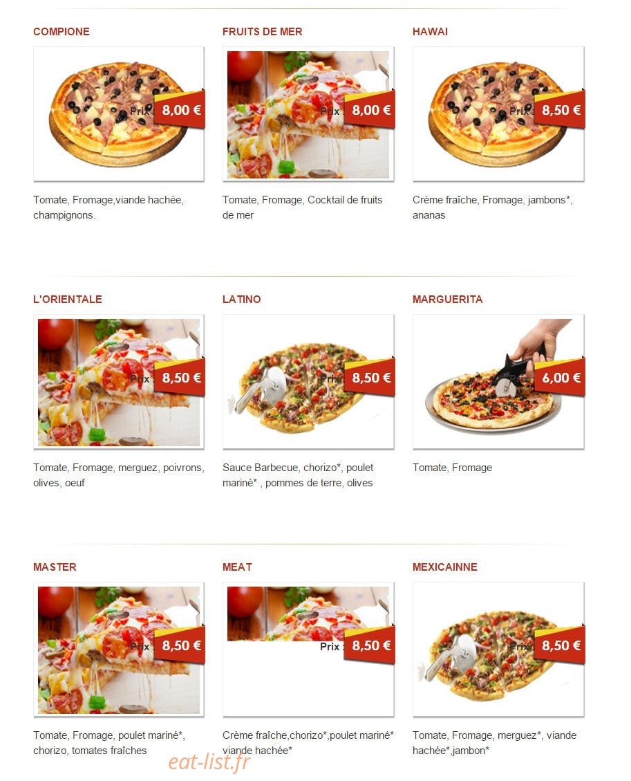 Riya Pizza — carte page 2