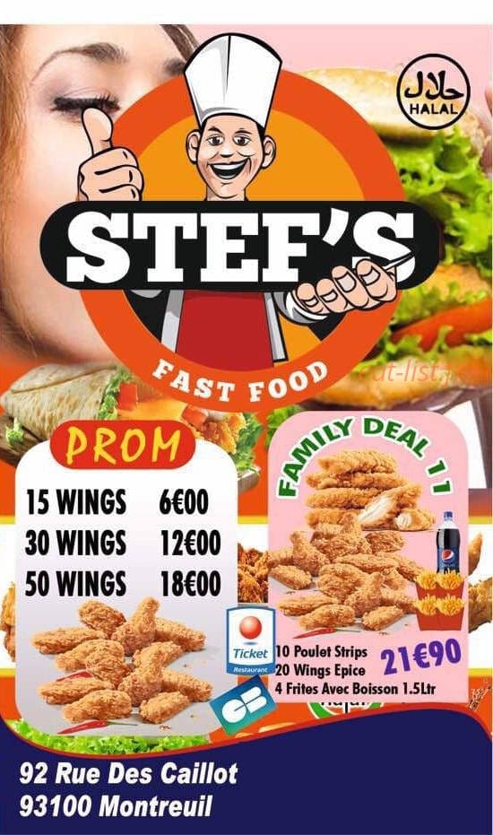Stef’s — carte page 1