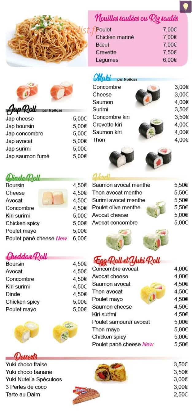 Sushi Bou — carte page 3