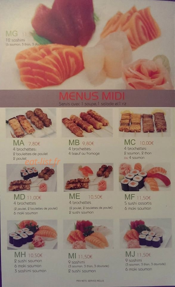 Sushi Kendo — carte page 2