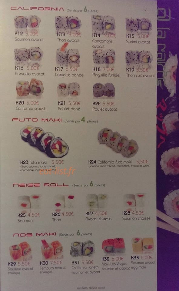 Sushi Kendo — carte page 15