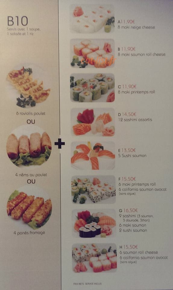 Sushi Kendo — carte page 4